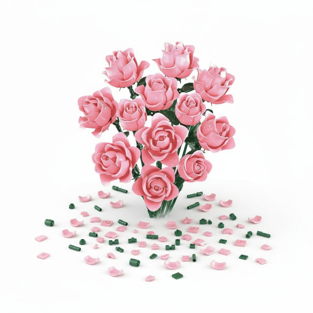Blocky Pink Roses